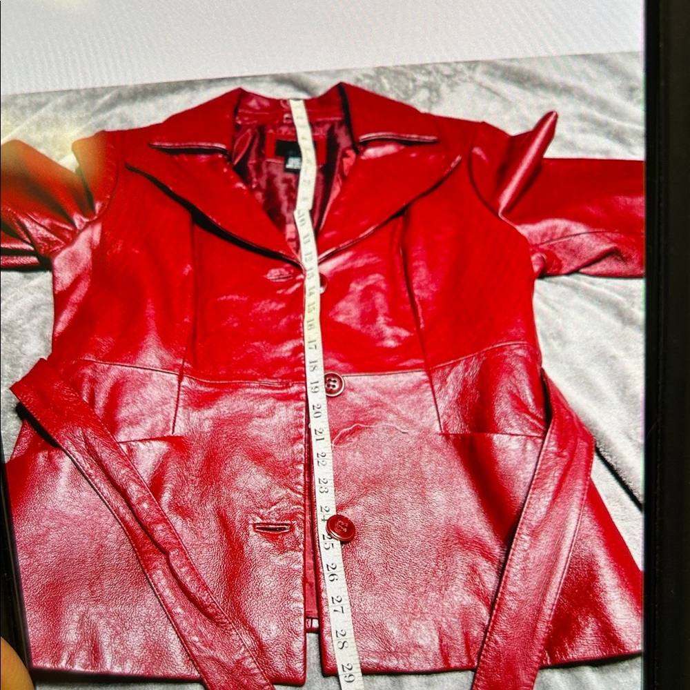 Women's Red Leather Jacket